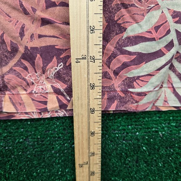 Columbia Shirt Mens Medium/Large Red Orange Floral Leaf‎ Vintage Hawaiian Beach - Picture 5 of 9